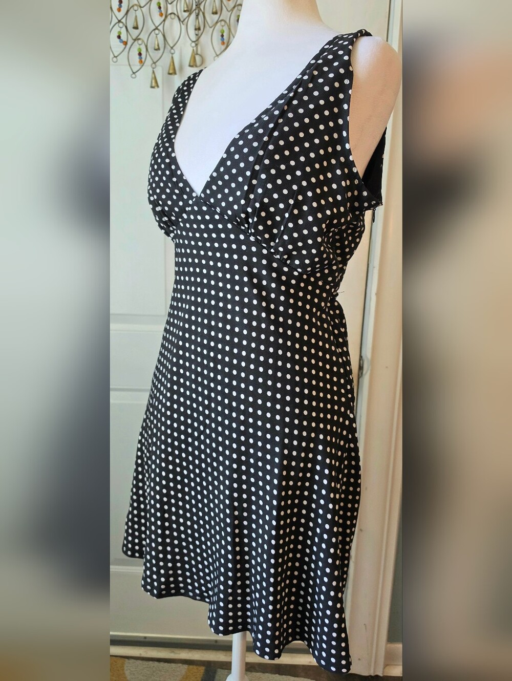 Princess Polly X Asos Nellie Mini Dress Womens 6 Black & White Polka Dot Pinup - Picture 2 of 12